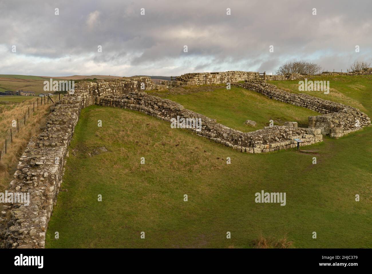 Milecastle 42 at Cawfields, Hadrian's Wall, Northumberland, Uk Stock ...