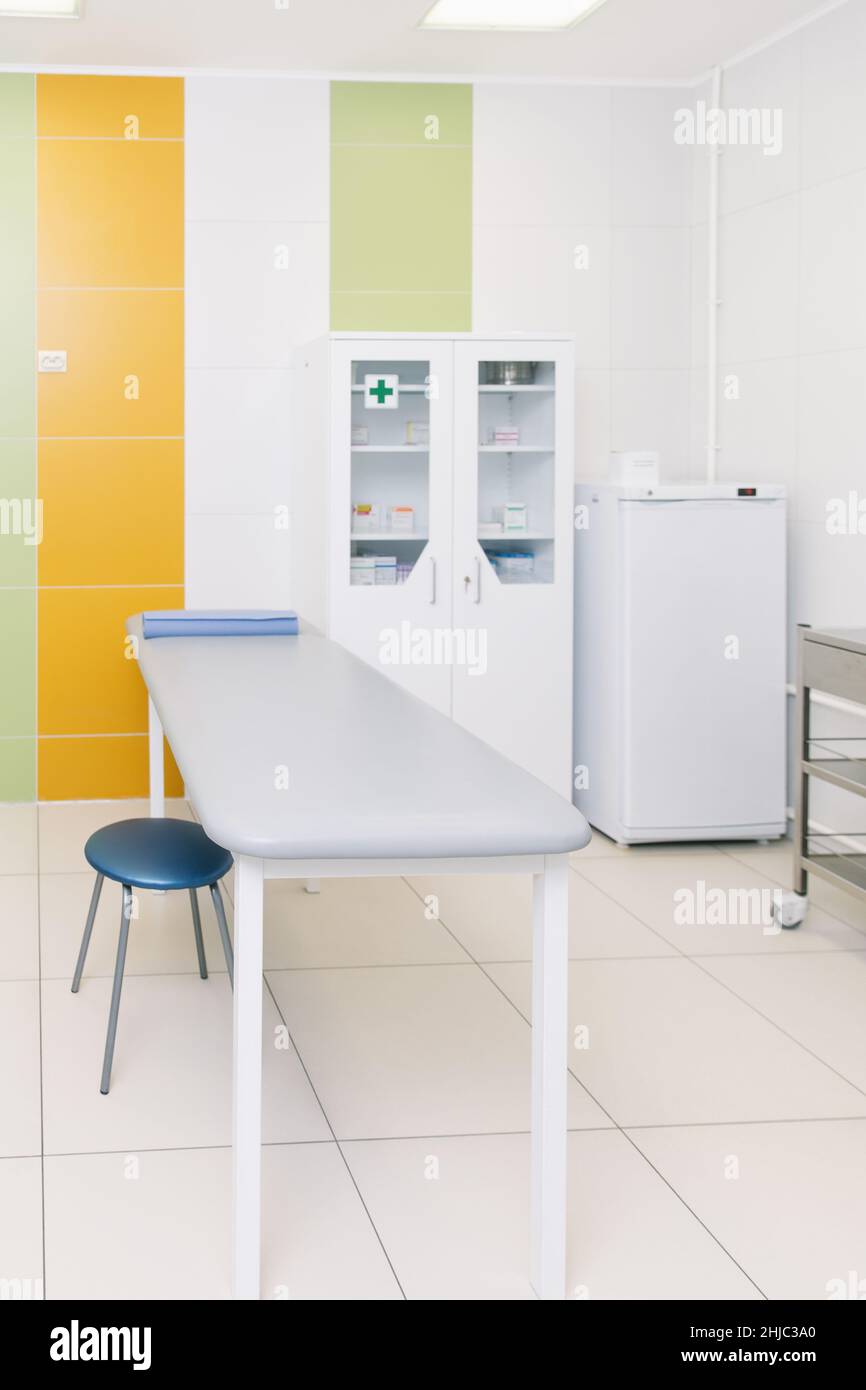 Hospital diagnostic room. Modern medical equipment, preventional medicine and healthcare concept. Modern hospital laboratory. Treatment room Stock Photo