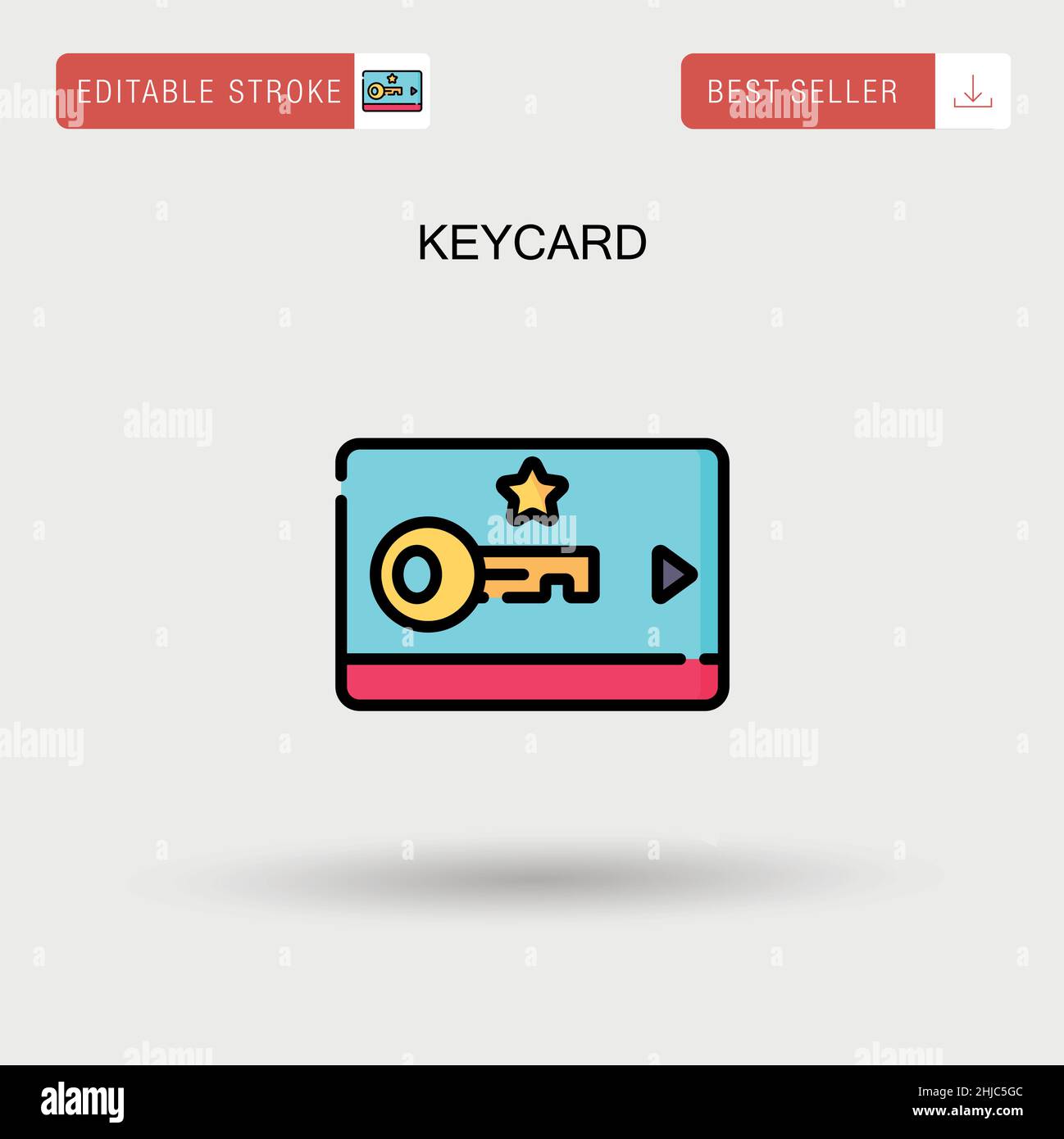 Keycard Simple vector icon. Stock Vector
