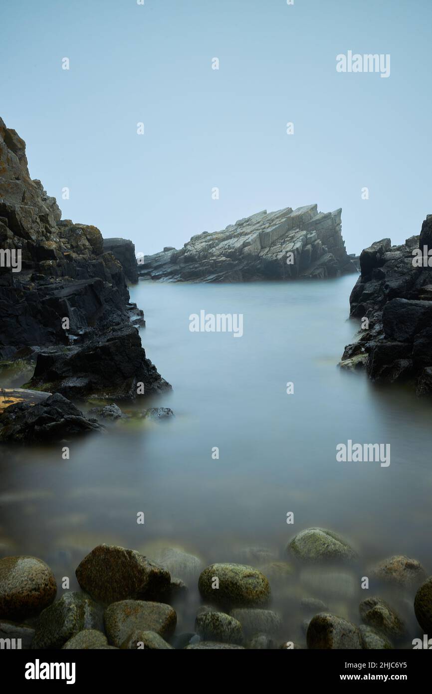 amazing rocks by the shore in danish island Stock Photo - Alamy