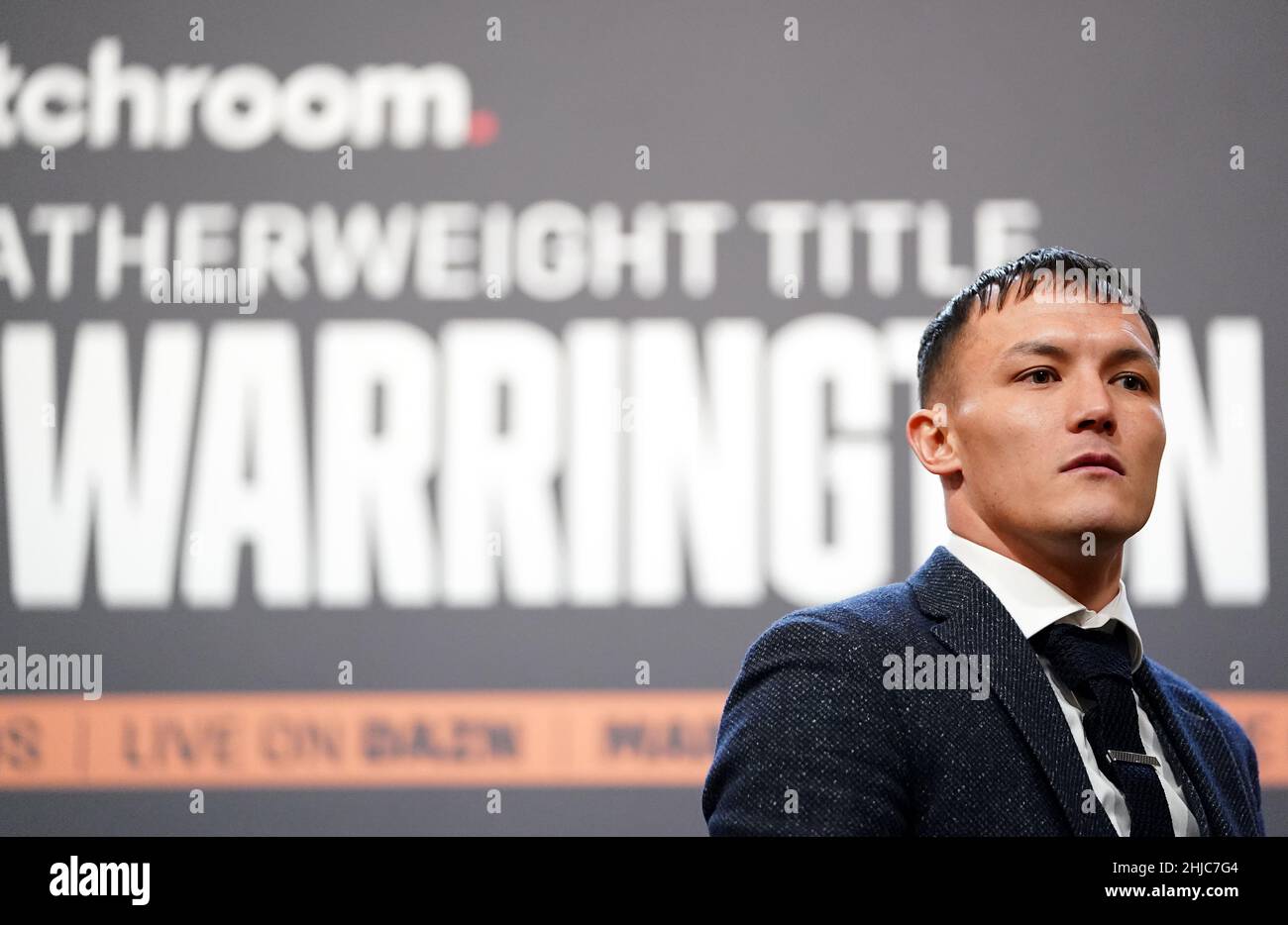 Boxer Josh Warrington during a press conference at The Banking Hall, Leeds. Picture date: Friday January 28, 2022. Stock Photo