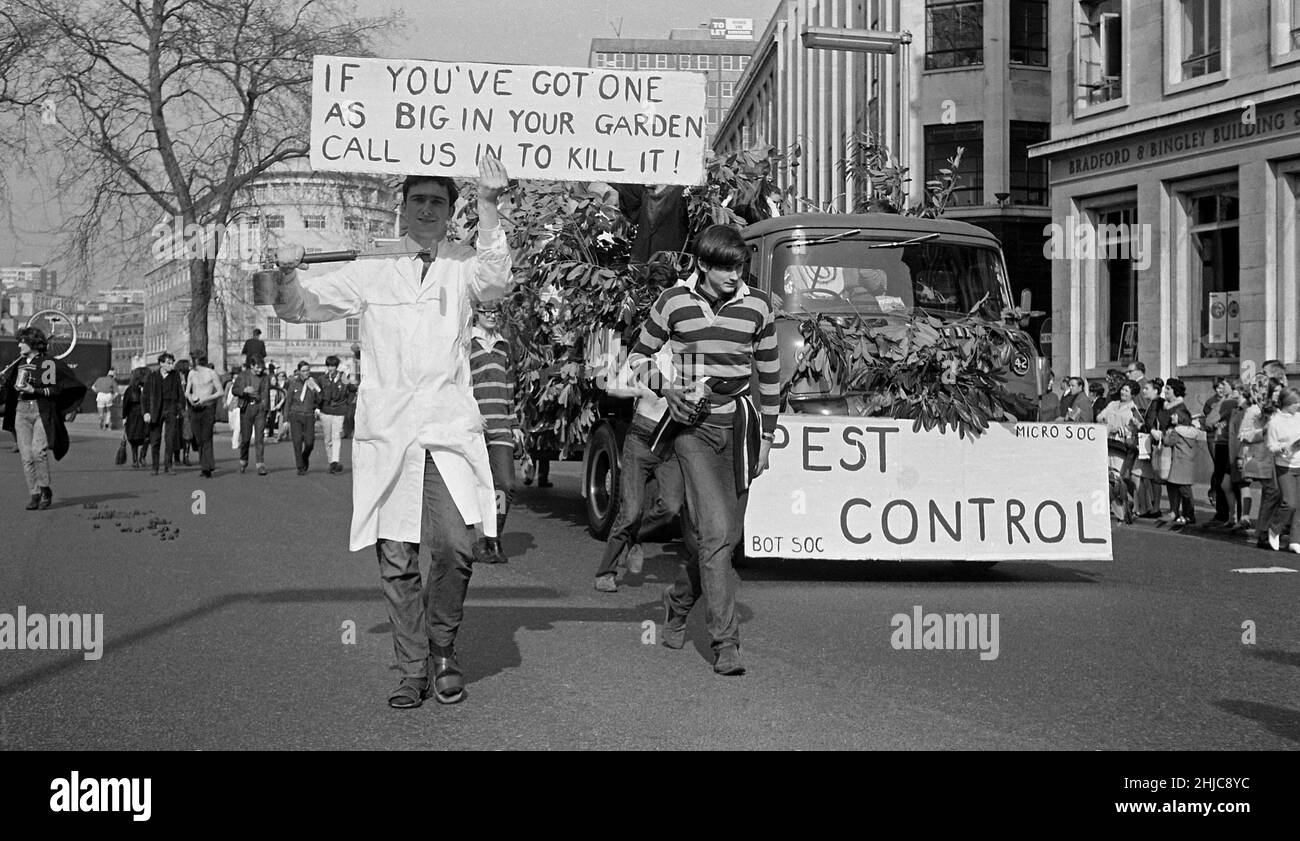 University Rag Queen Bristol University Rag 1968: Floats in the 1968 Rag Procession slowly ...
