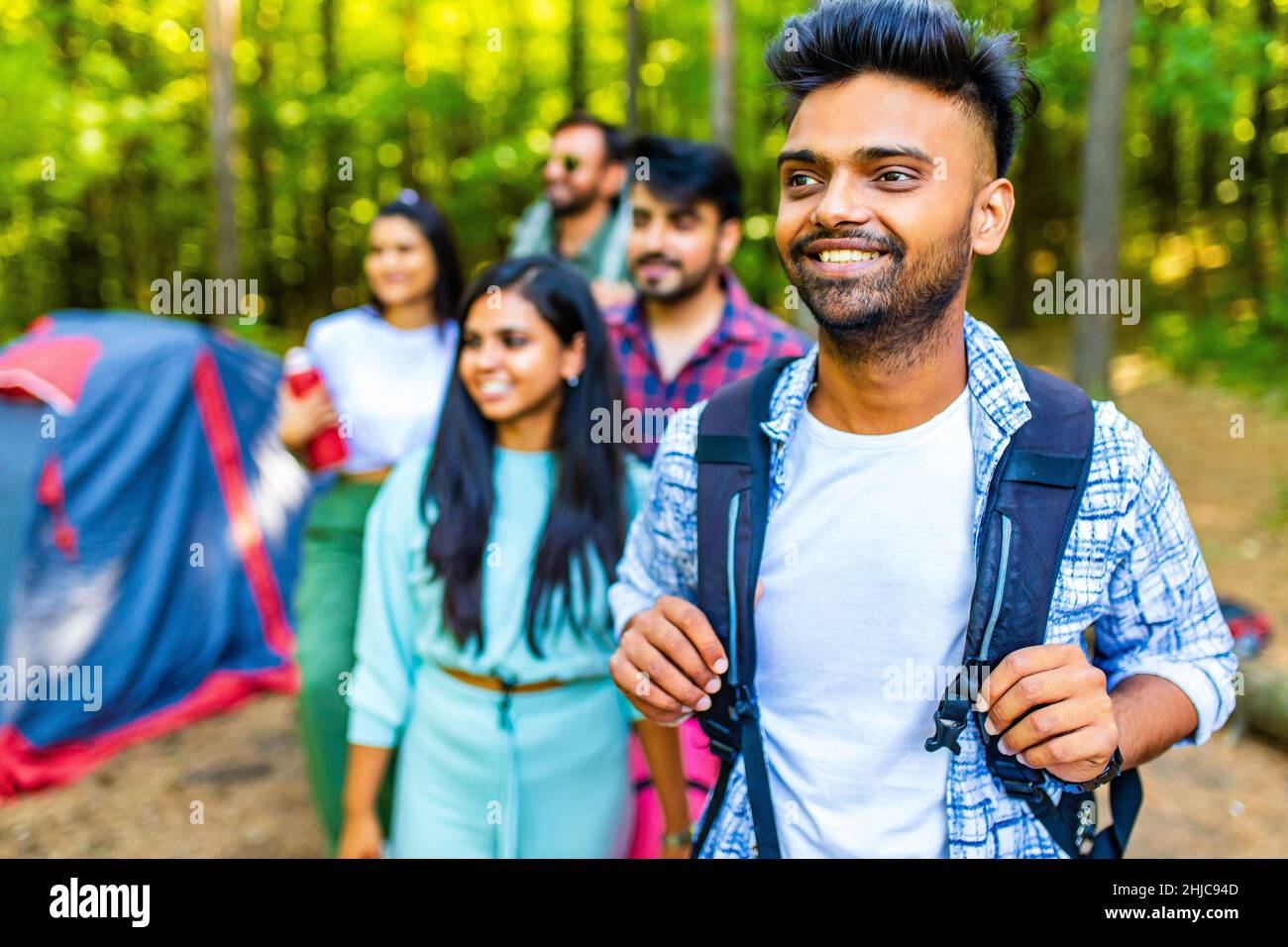 Outdoors activity and leisure time for young friends Stock Photo