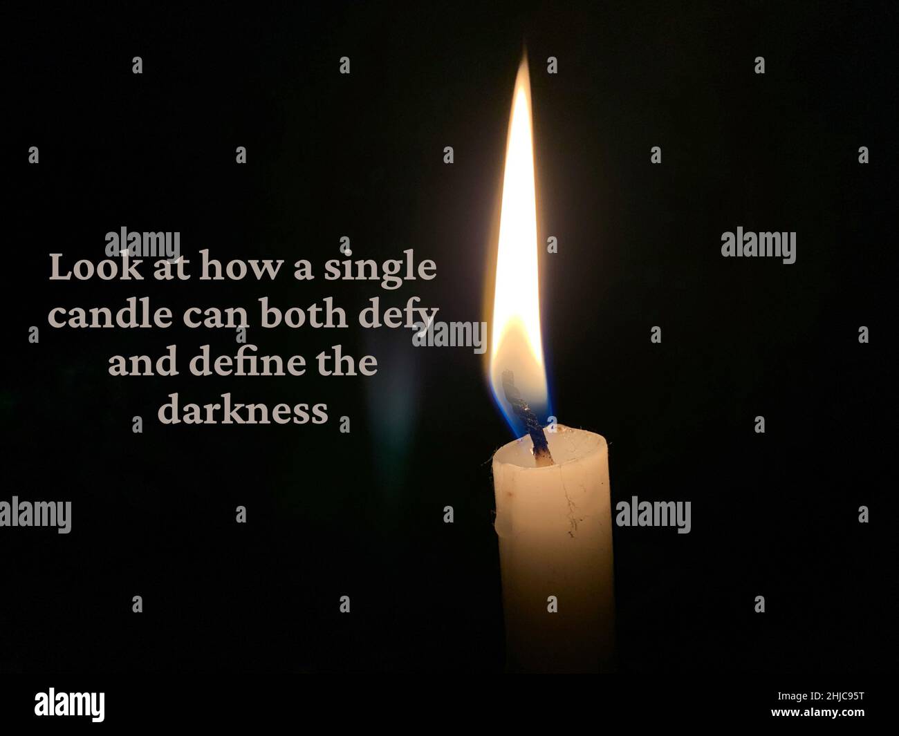 Motivational and inspirational quote with candle background