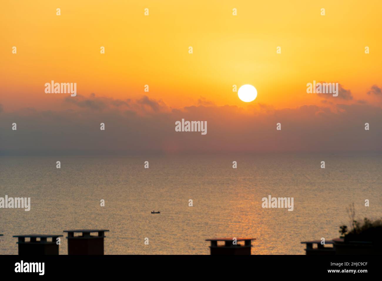 Sunrise at the Black Sea in Bulgaria Stock Photo