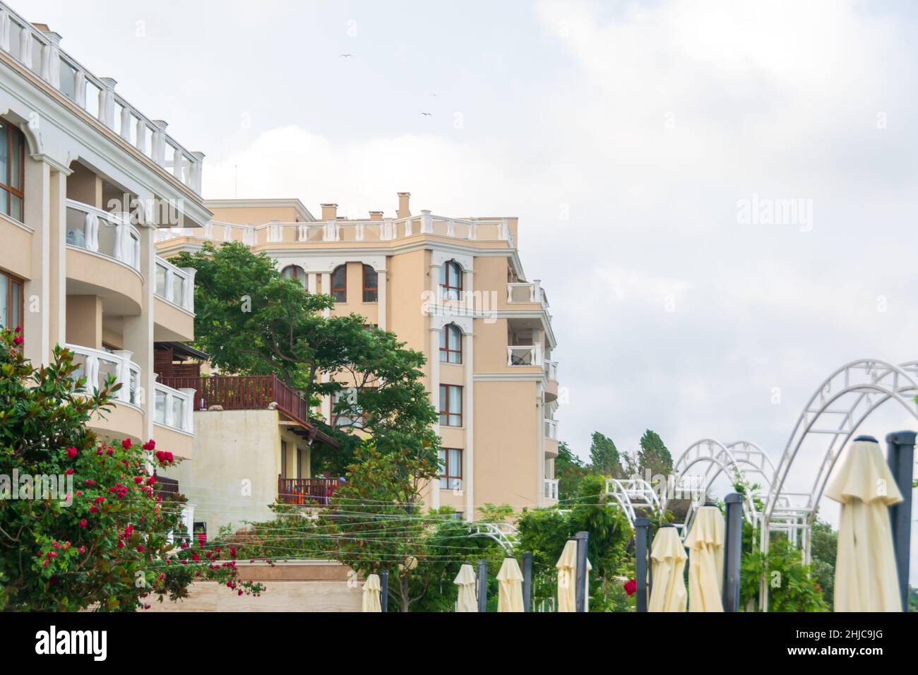 Hotels from the Black sea Bulgaria Stock Photo