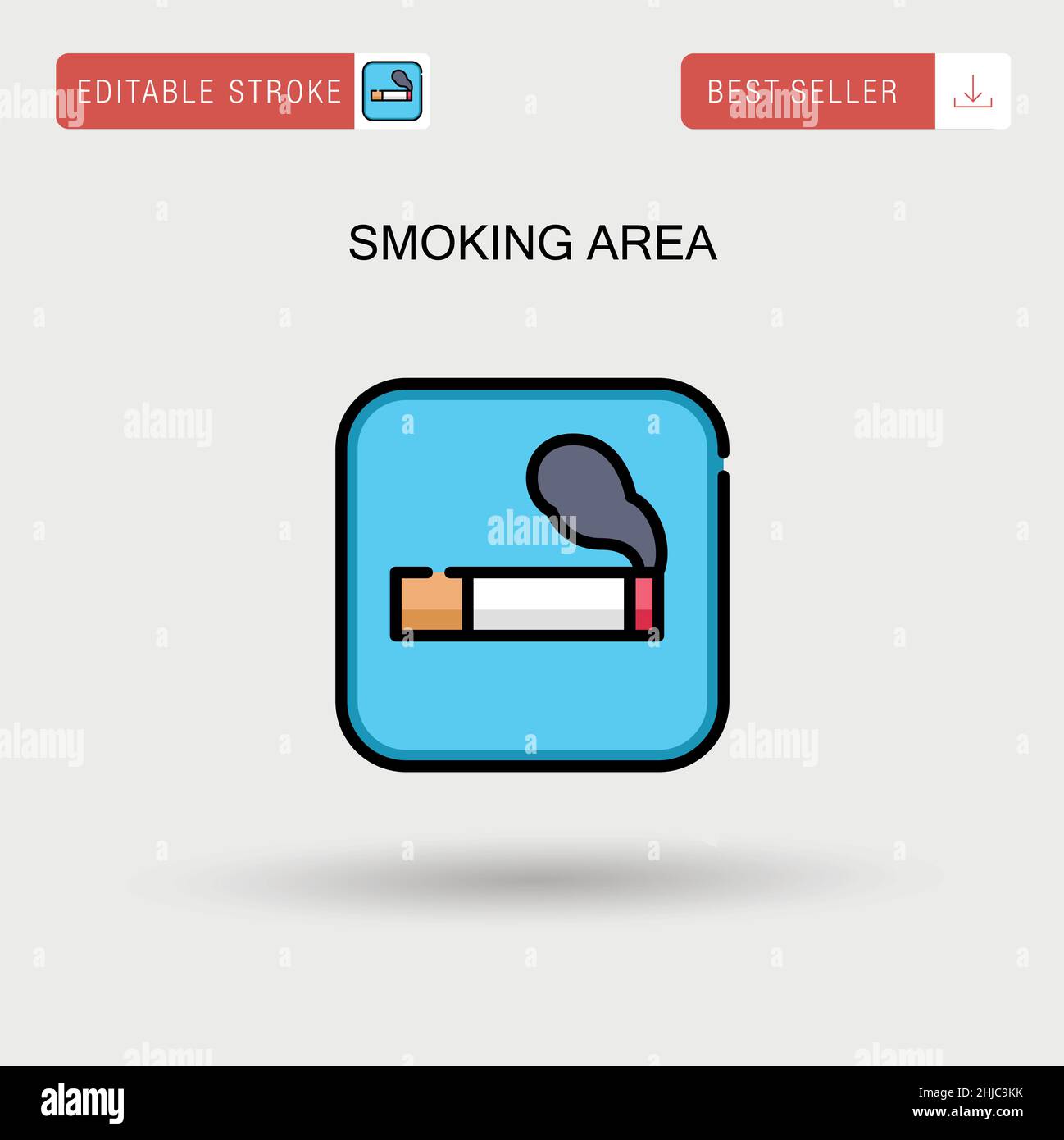 Smoking area Simple vector icon. Stock Vector