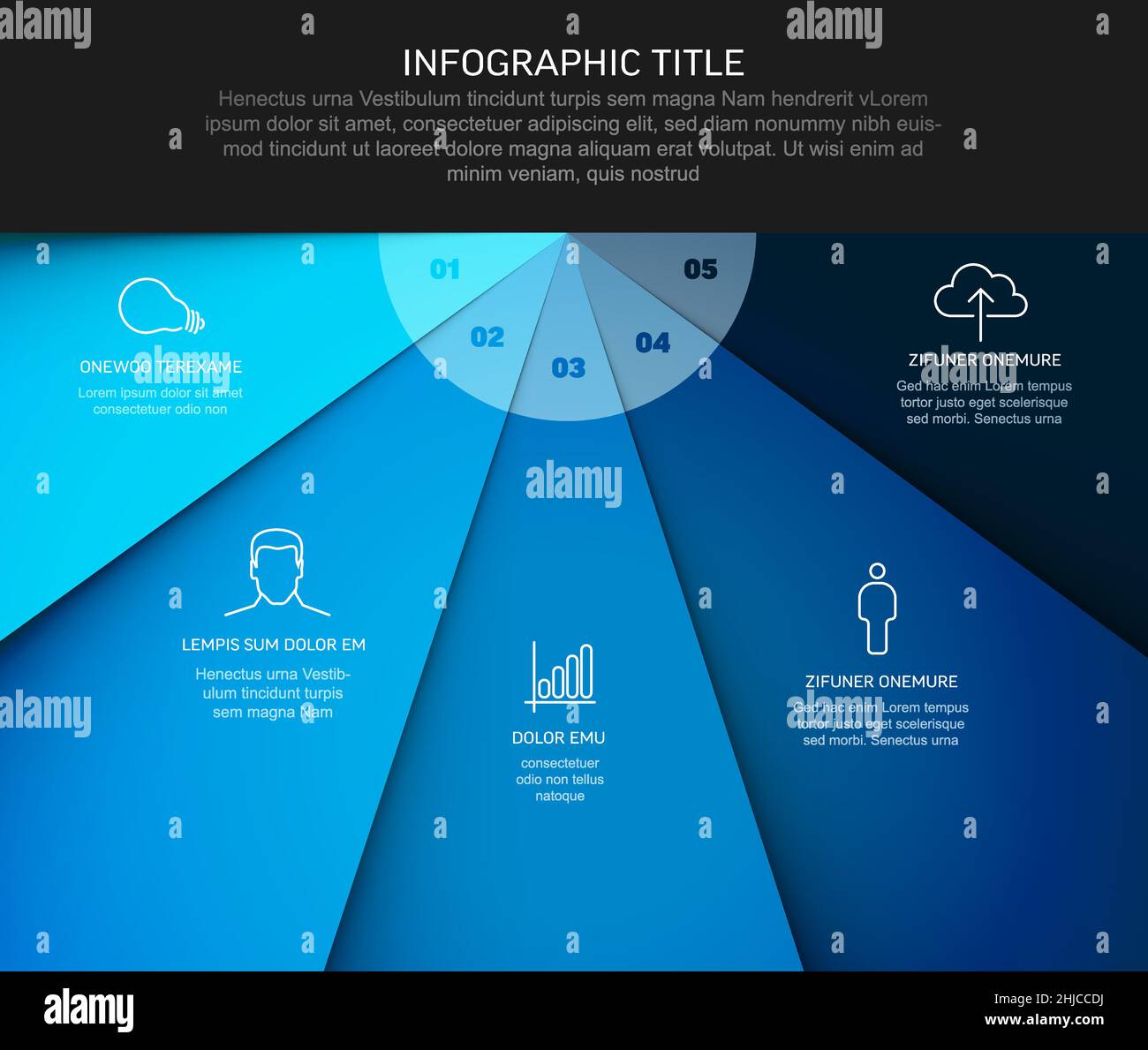 Vector multipurpose Infographic template with five elements ...