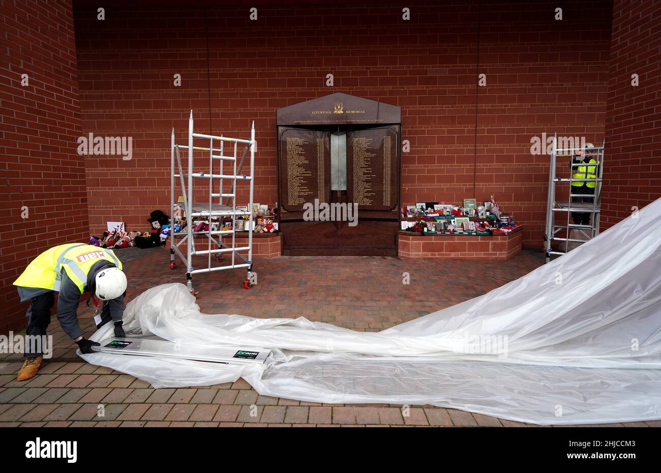 A view of the updated monument after work is finished on adding Andrew ...