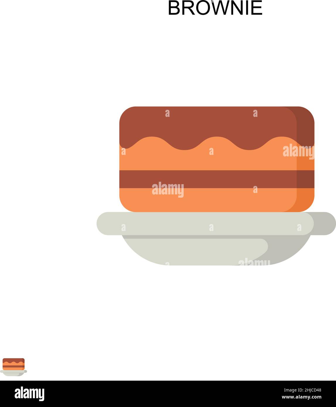 Brownie Simple vector icon. Illustration symbol design template for web mobile UI element. Stock Vector