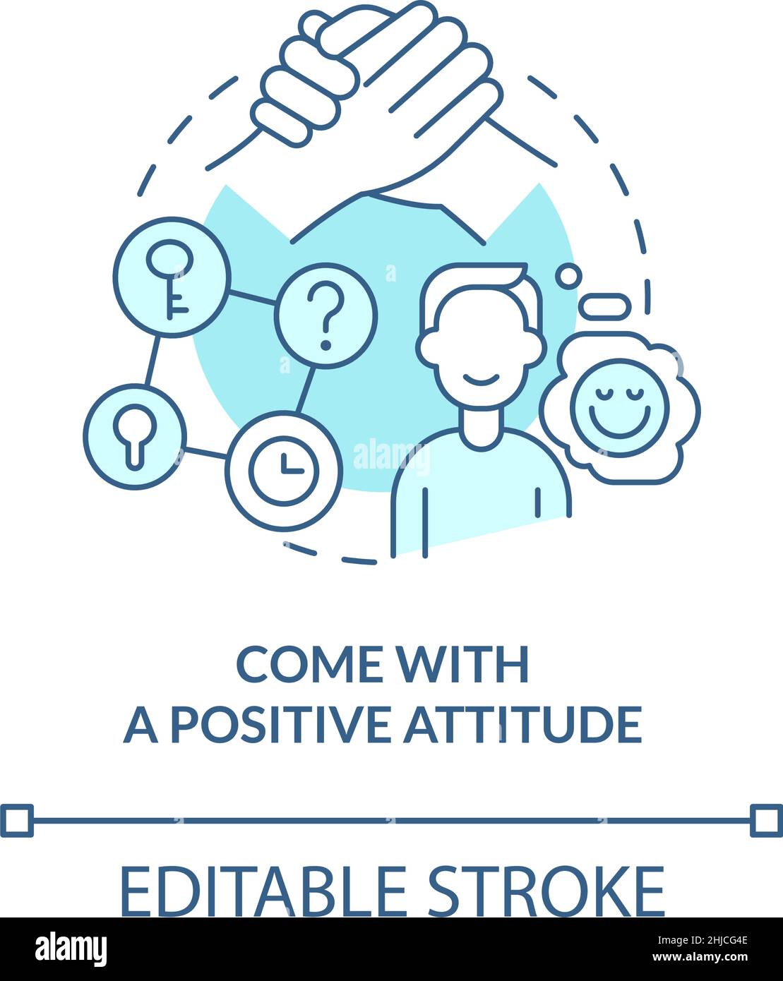 Come with positive attitude turquoise concept icon Stock Vector Image ...