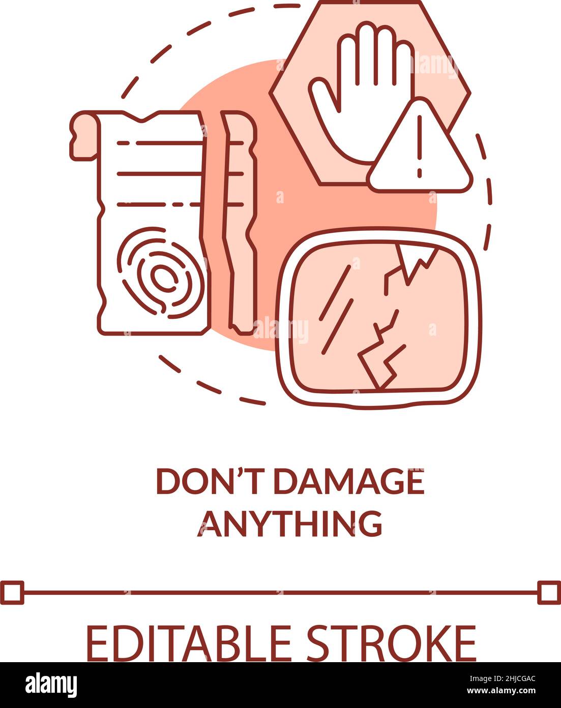 Dont damage anything terracotta concept icon Stock Vector Image & Art ...