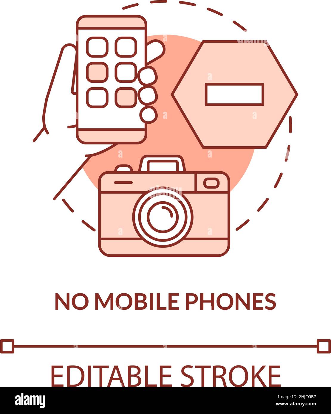 No mobile phones terracotta concept icon Stock Vector Image & Art - Alamy