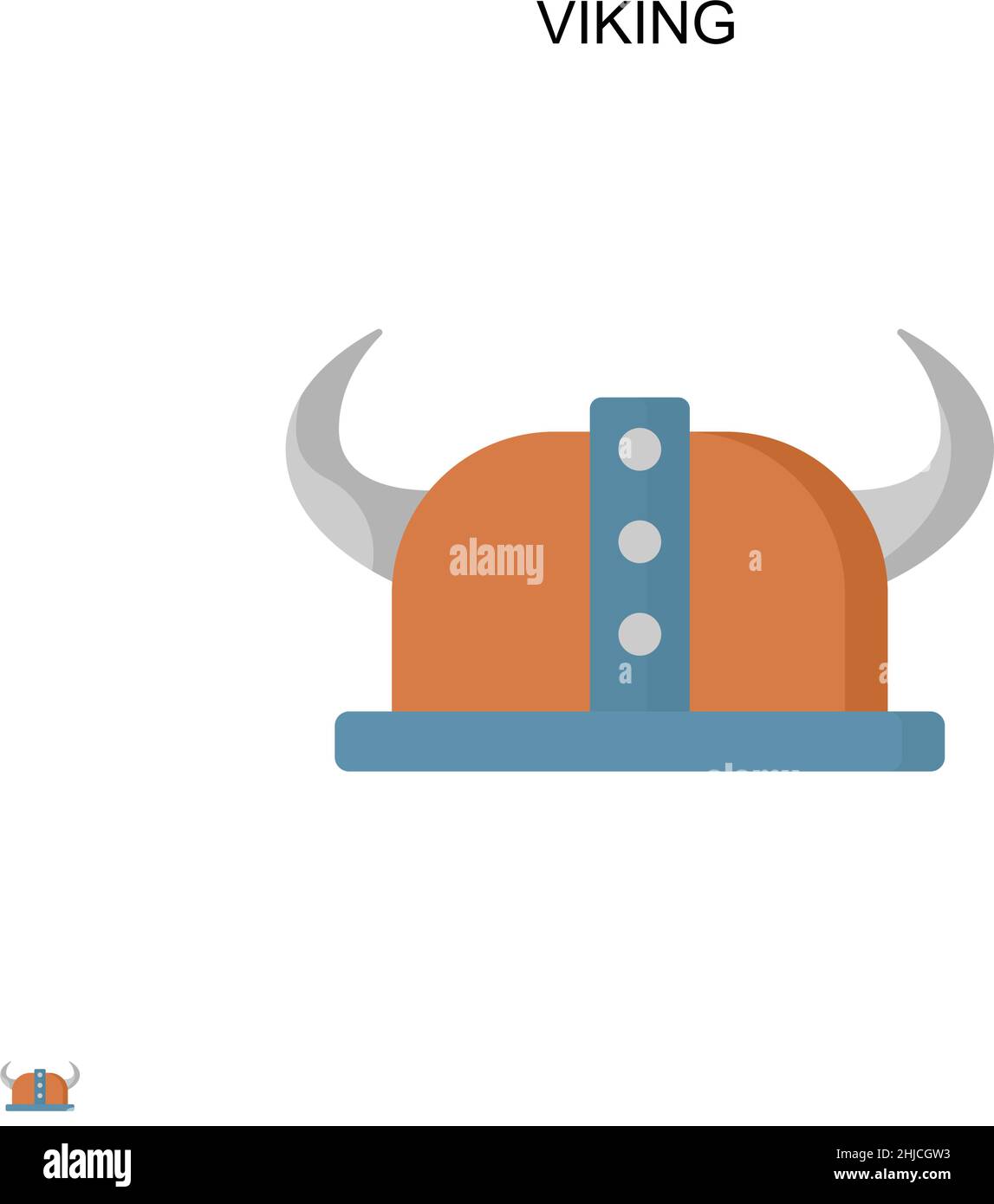 Viking Simple vector icon. Illustration symbol design template for web mobile UI element. Stock Vector