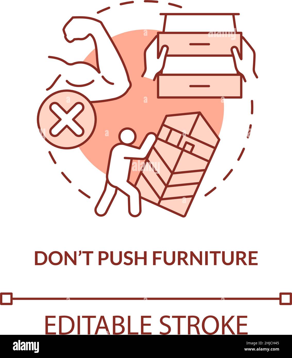 Dont push furniture terracotta concept icon Stock Vector Image & Art ...
