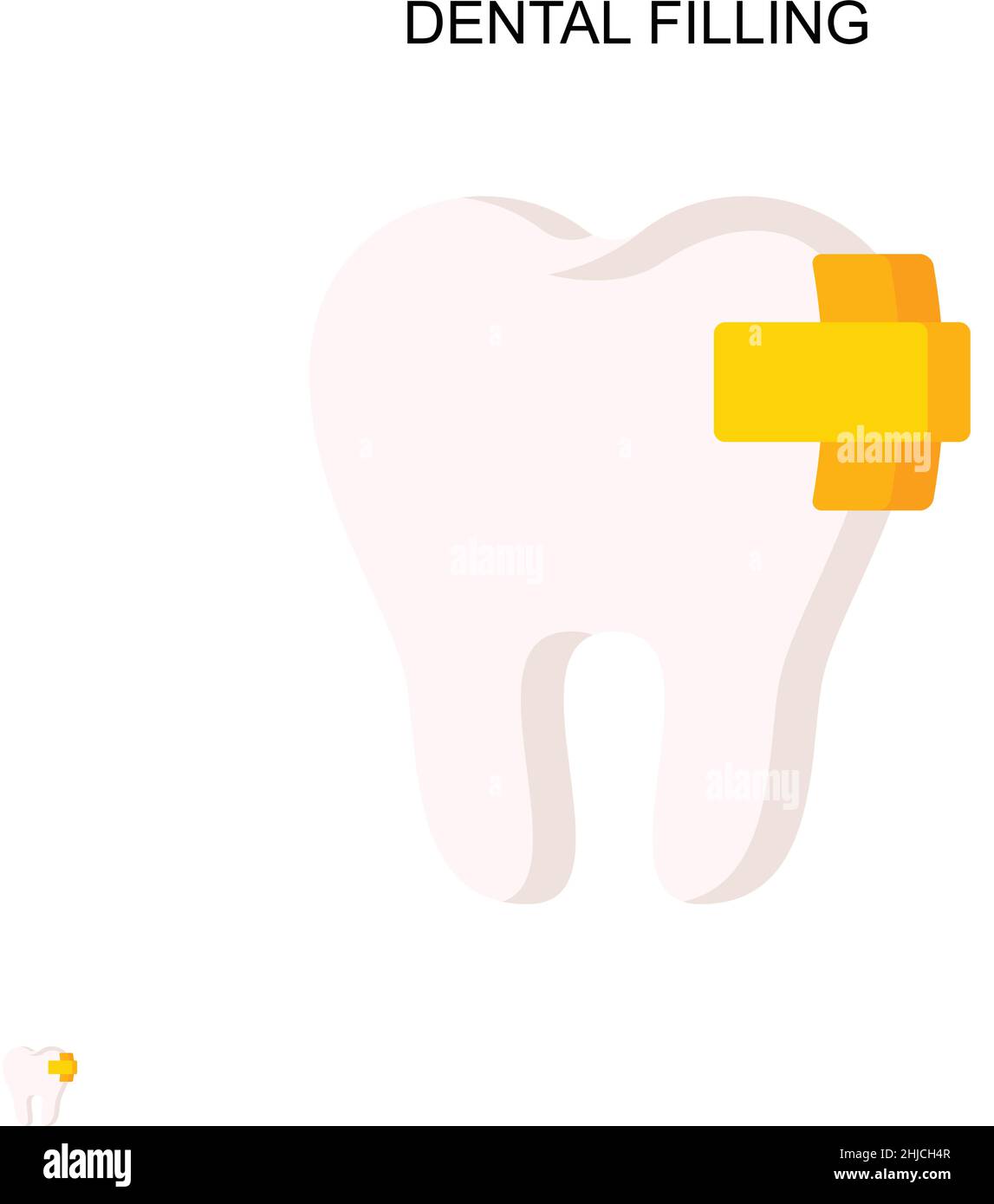Dental filling Simple vector icon. Illustration symbol design template for web mobile UI element. Stock Vector