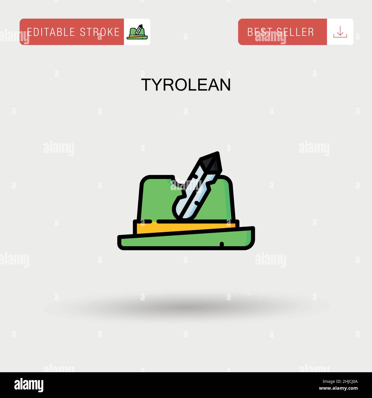 Tyrolean Simple vector icon. Stock Vector