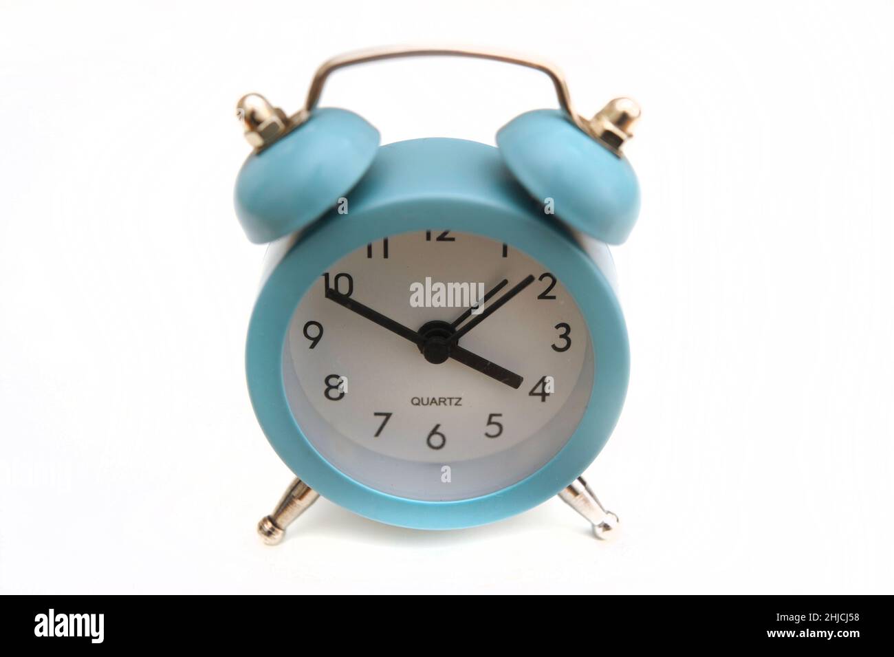 blue alarm clock retro isolated Stock Photo Alamy