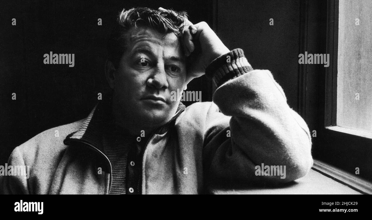 World middleweight champion American boxer Rocky Graziano (1922-1990) in a reflective mood. Stock Photo