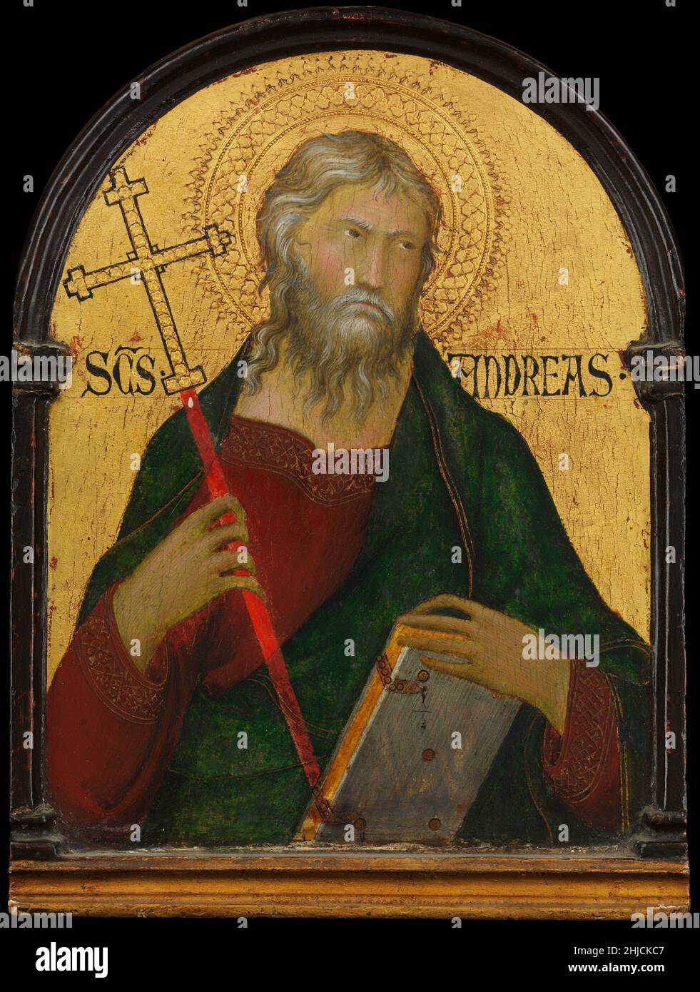 Painting of Saint Andrew from the workshop of Simone Martini, created ca. 1317‚Äì19. Tempera on wood, gold ground. Stock Photo