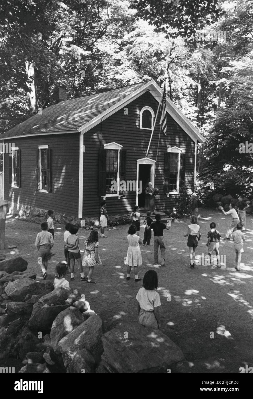 The last one room schoolhouse, in New Canaan, 1955 Stock