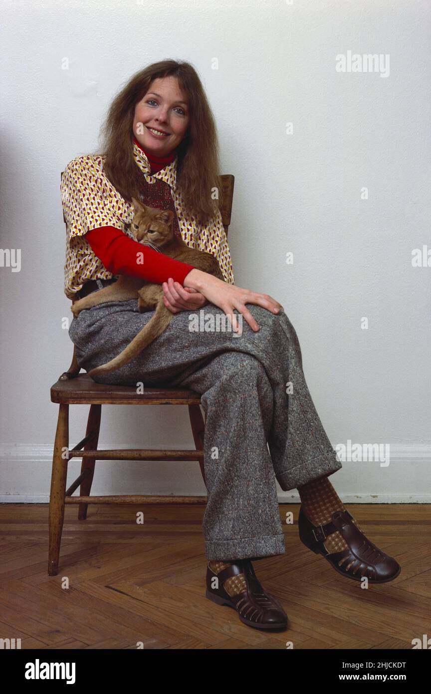Diane Keaton (born 1946), American film actress, director and producer.  She became famous starring in films by Woody Allen, and won an Academy Award for Best Actress for 'Annie Hall' in 1977. Stock Photo