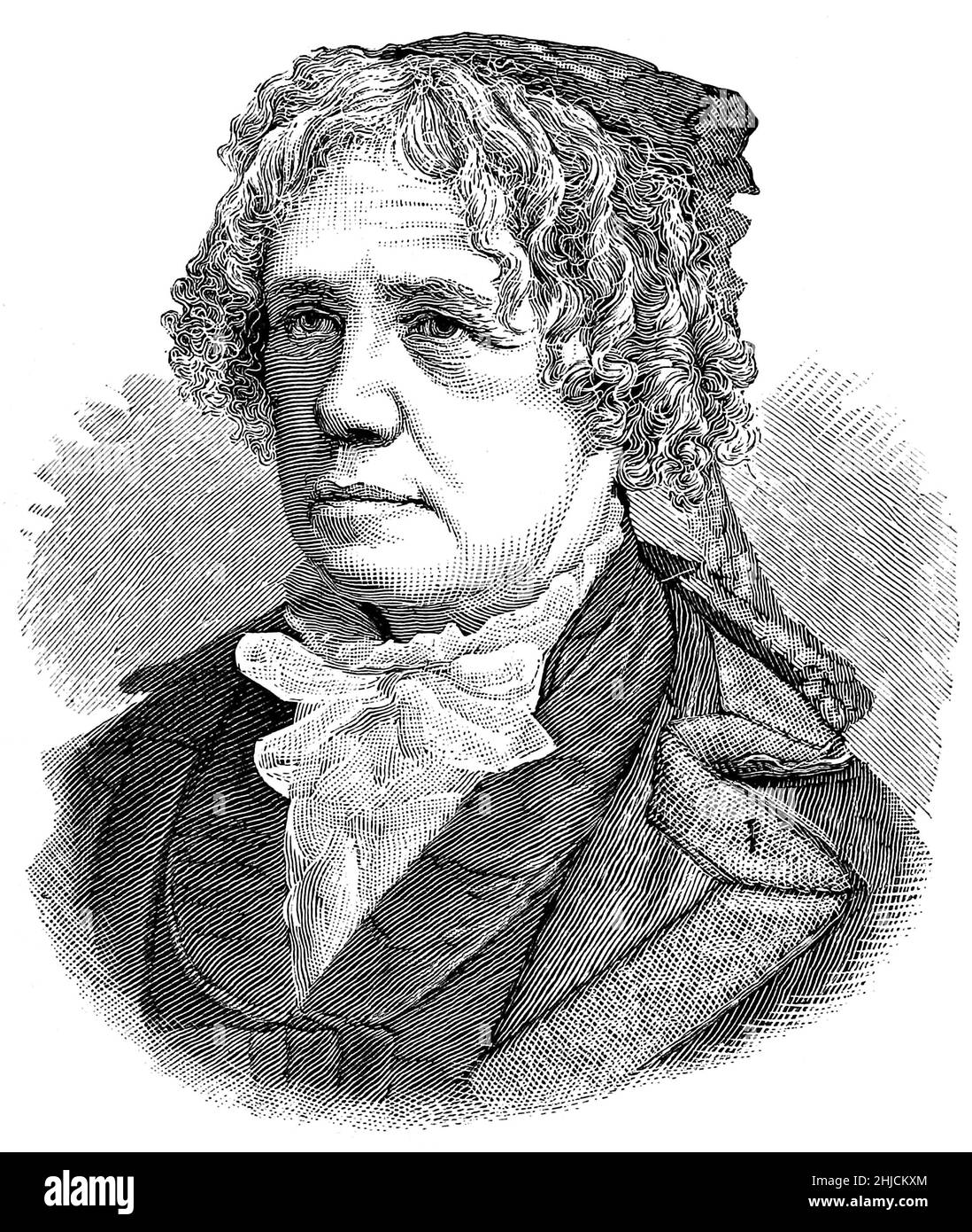 Maria Mitchell (1818-1889), American astronomer who discovered Comet 1847 VI. She was professor of astronomy at Vassar College, the first woman elected as a fellow of the American Academy of Arts and Sciences, and the first as a fellow of the American Association for the Advancement of Science. Illustration from 1885 by James Parton. Stock Photo