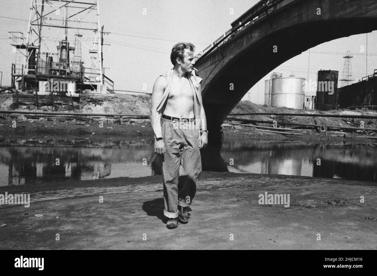 Actor James Dean, photographed circa 1955. Stock Photo