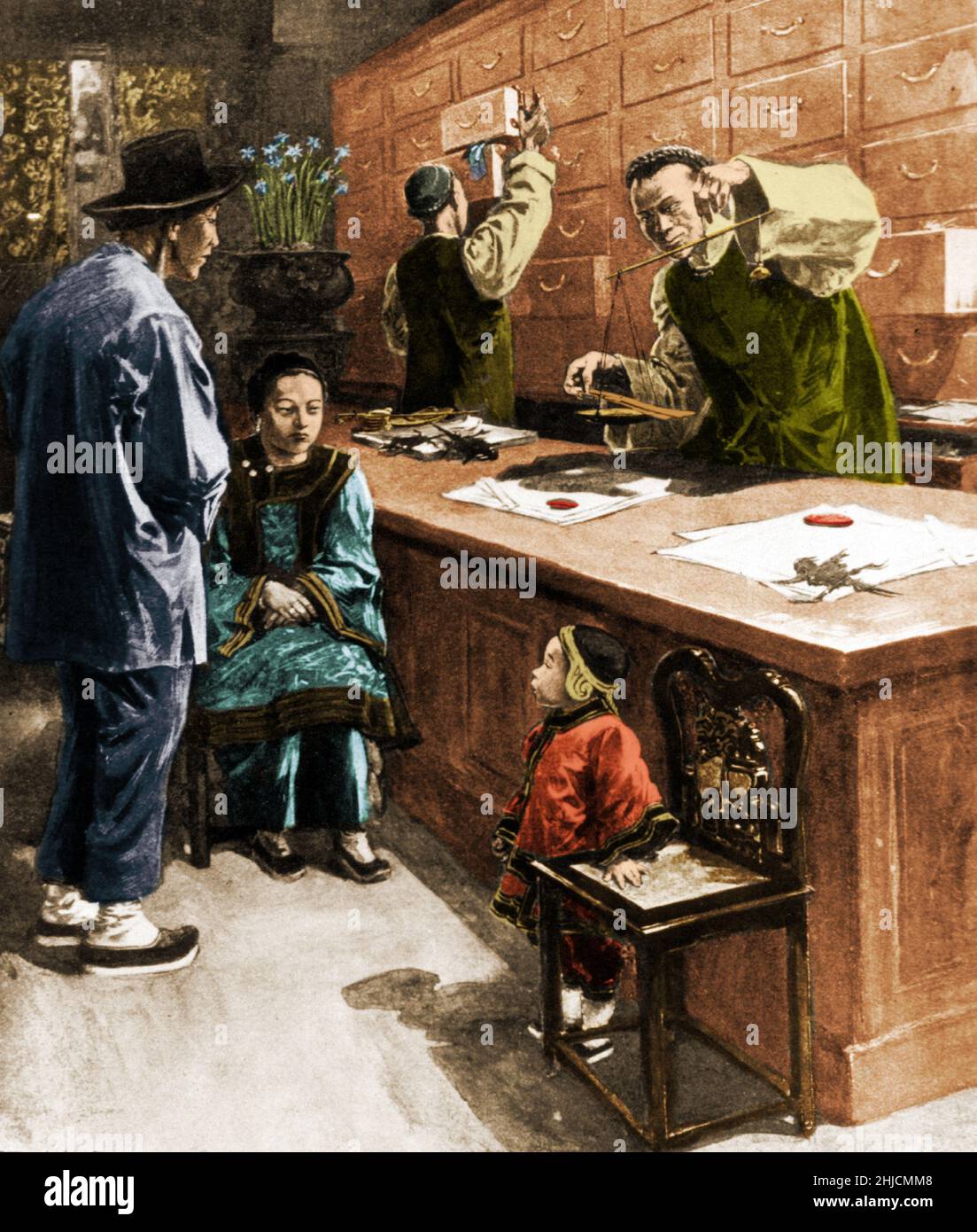 Chinese pharmacy in San Francisco, 1899. Stock Photo