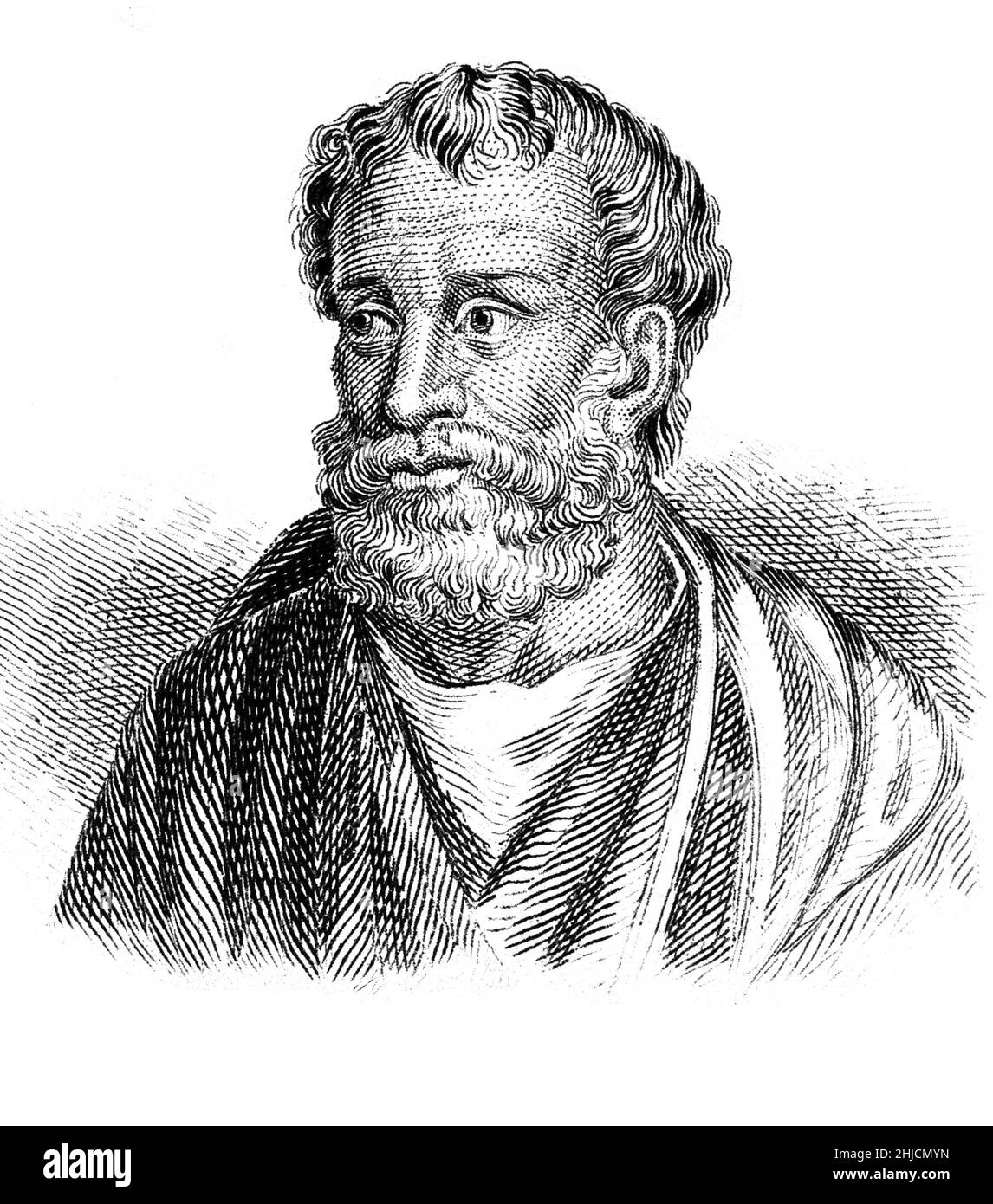 Theophrastus of Lesbos (c.371-c.287 BC), Ancient Greek philosopher and botanist. Known as the father of botany, Theophrastus studied with Plato in Athens and then worked with Aristotle at the Lyceum school. Theophrastus described over 500 plant species and devised an advanced classification scheme. Stock Photo