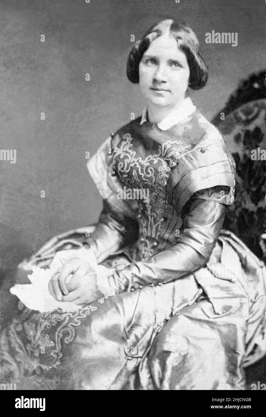 Jenny Lind (1820-1887), Swedish soprano opera singer, known as the Swedish Nightingale. Version of a  photograph from the studio of Mathew Brady, circa 1850. Stock Photo