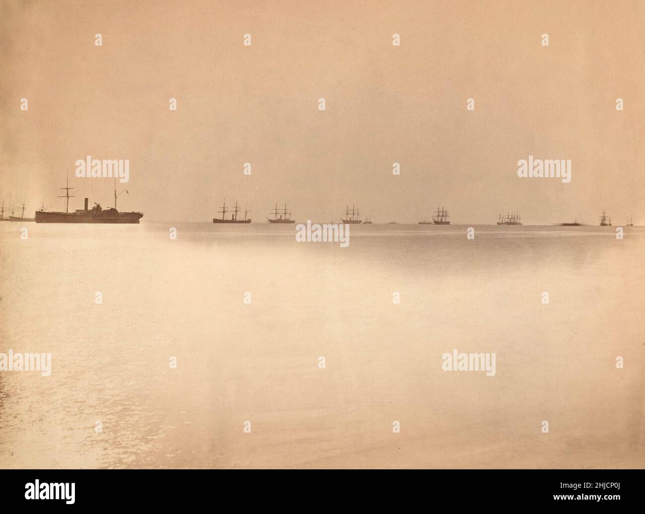 Naval Blockade, American Civil War, 1865. Photographed by Alexander Gardner (Scottish-American, 1821-1882). Stock Photo