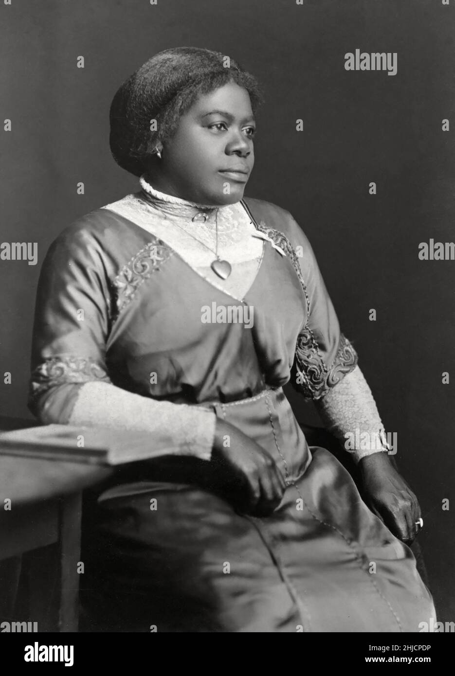 Mary McLeod Bethune (1875-1955), American educator, suffragette, and civil rights activist. Bethune founded and presided over many associations for the advancement of Black people, and was adviser to president Franklin D. Roosevelt.  Photo by William Ludlow Coursen, 1915. Stock Photo