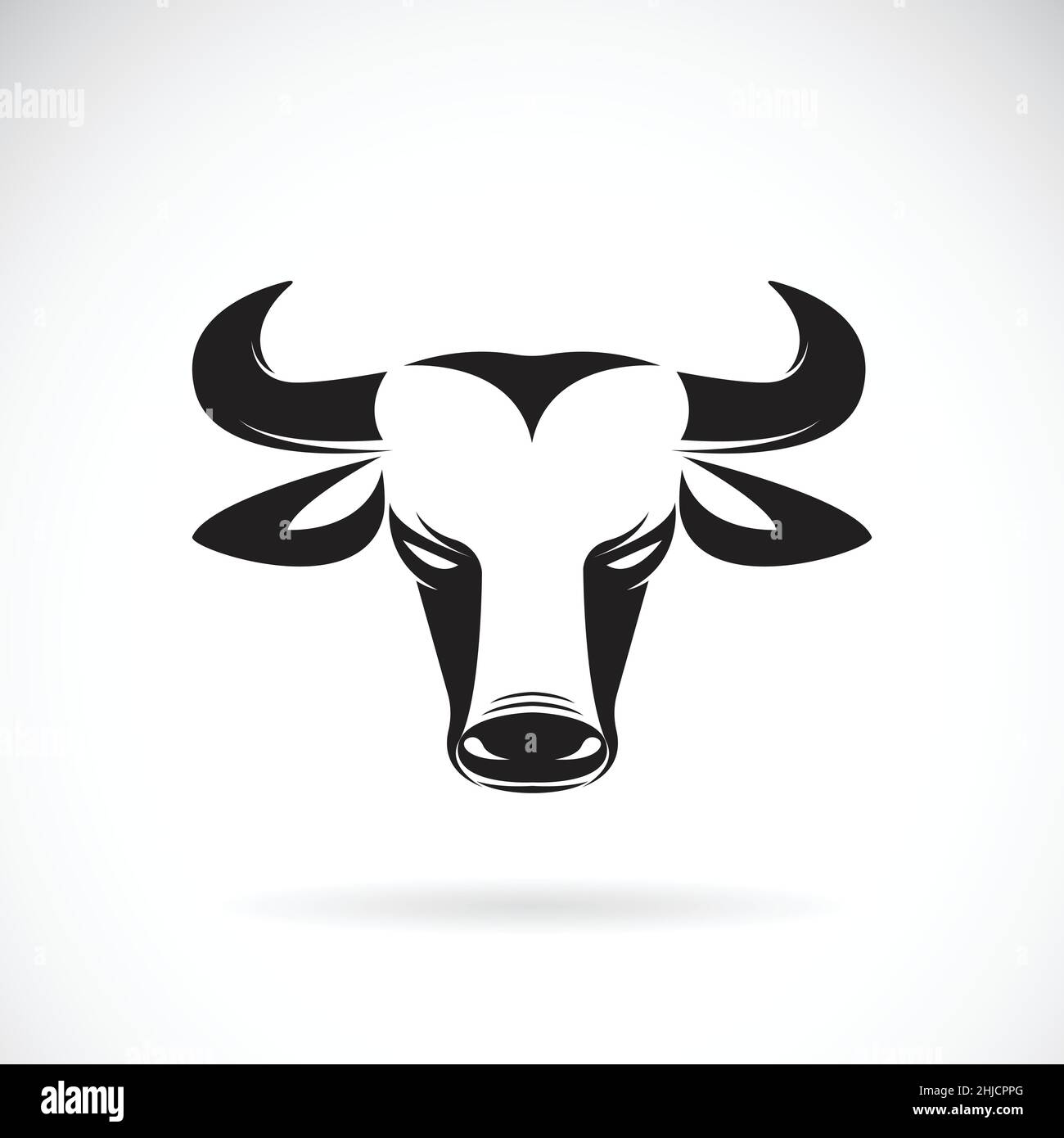 Vector of bull haed on white background. Easy editable layered vector illustration. Stock Vector
