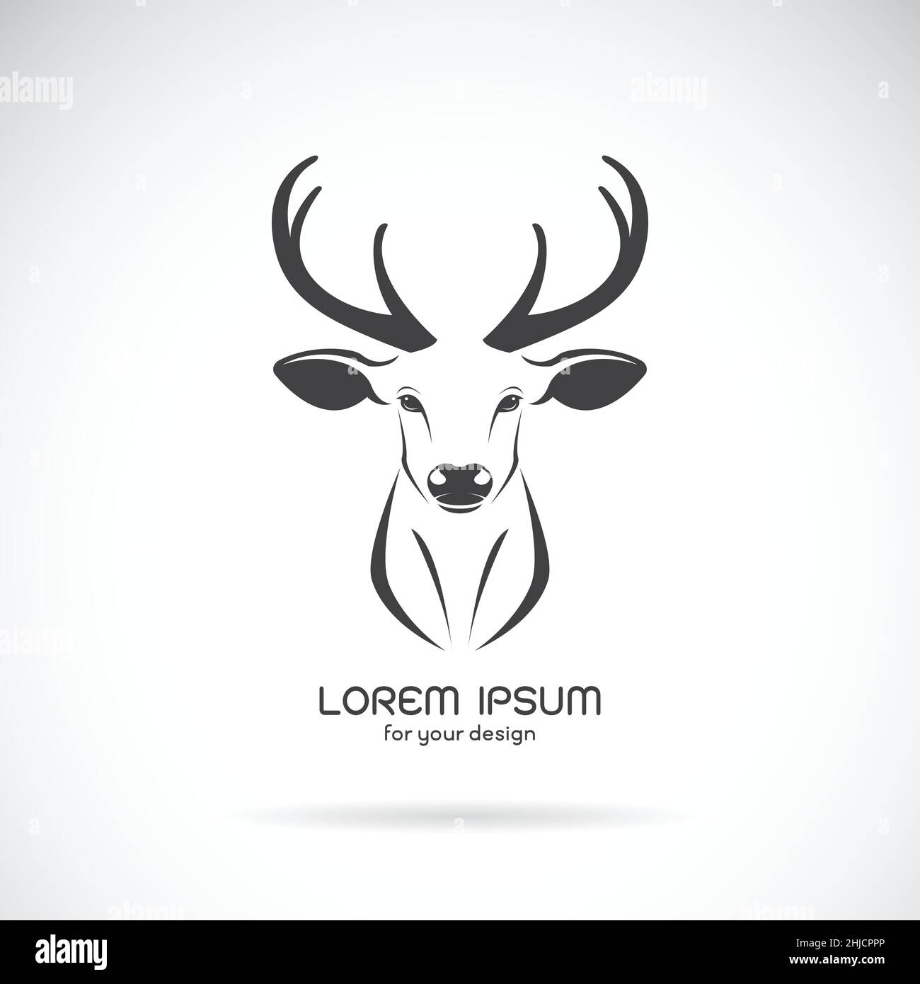 Vector image of a deer head design on white background, Vector deer ...