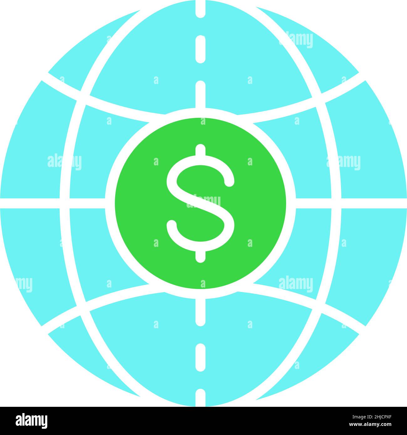 Vector world with coin, global cash, money transfers, currency white