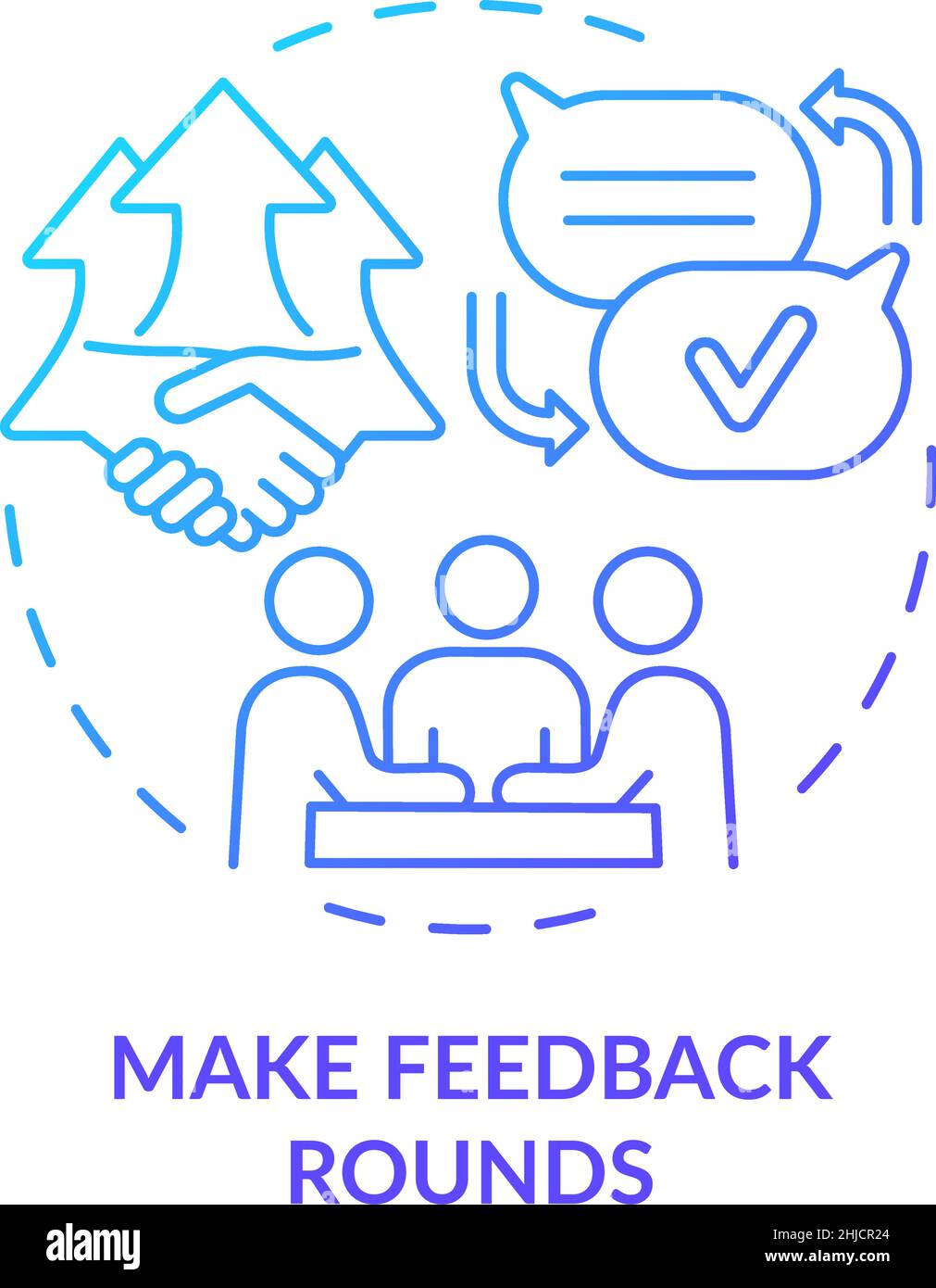 Make feedback rounds blue gradient concept icon Stock Vector