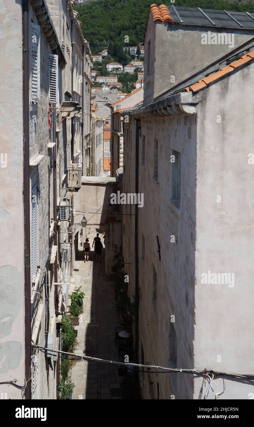 An alleyway in the old town of Dubrovnik. Stock Photo