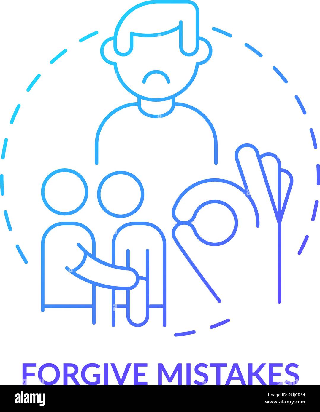 Forgive mistakes blue gradient concept icon Stock Vector Image & Art ...
