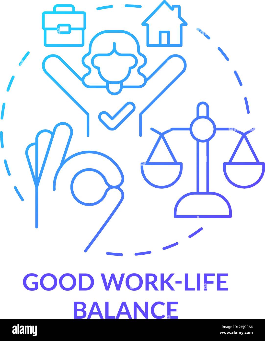 Good work-life balance blue gradient concept icon Stock Vector Image ...