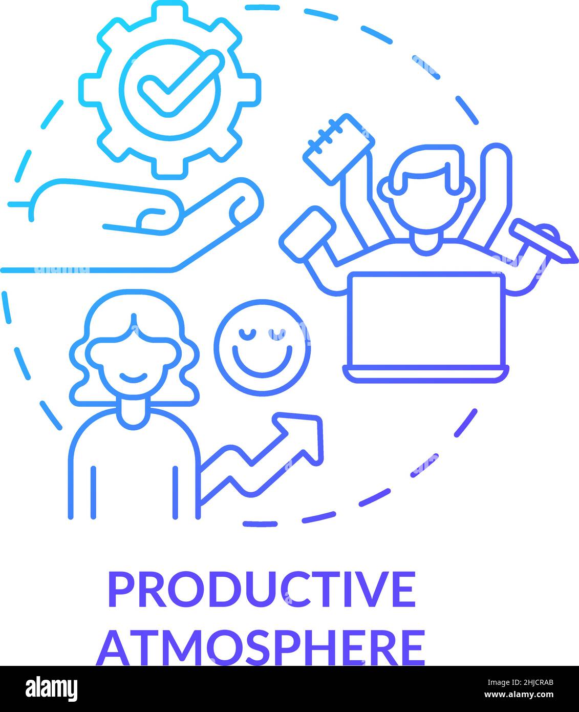 Productive atmosphere blue gradient concept icon Stock Vector