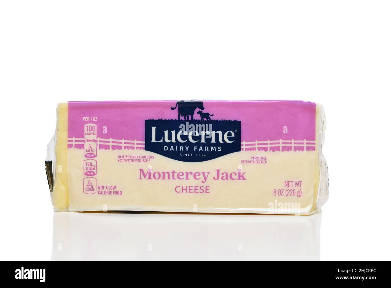IRVINE, CALIFORNIA 27 JAN 2022 A package of Monterey Jack Cheese