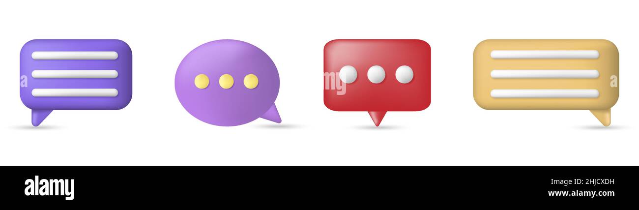 Set of 3d speech bubble Stock Vector