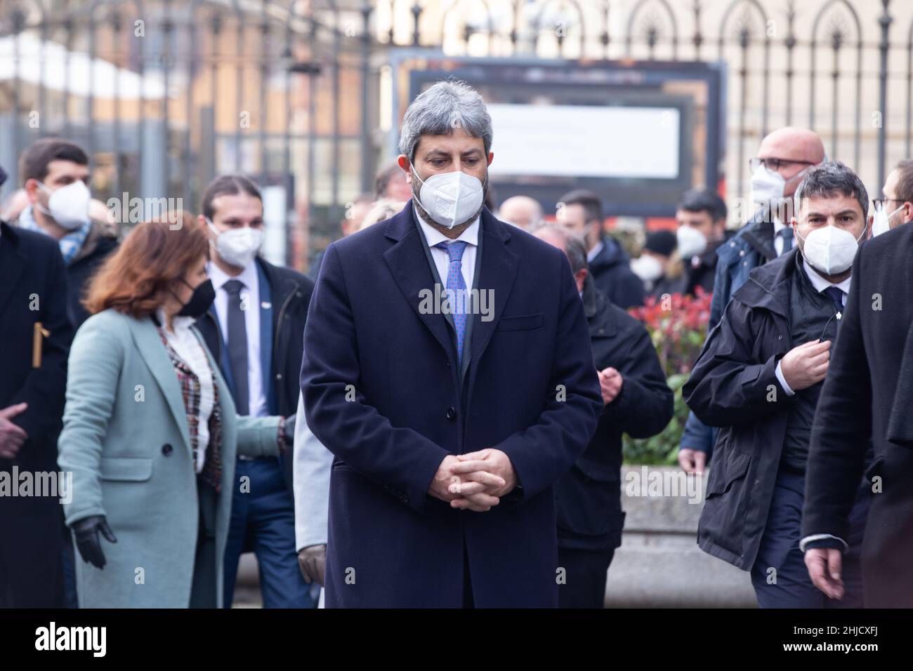 Rome, Italy. 27th Jan, 2022. (1/27/2022) Roberto Fico during commemoration of Holocaust Remembrance Day in Rome, Italy. (Photo by Matteo Nardone/Pacific Press/Sipa USA) Credit: Sipa USA/Alamy Live News Stock Photo
