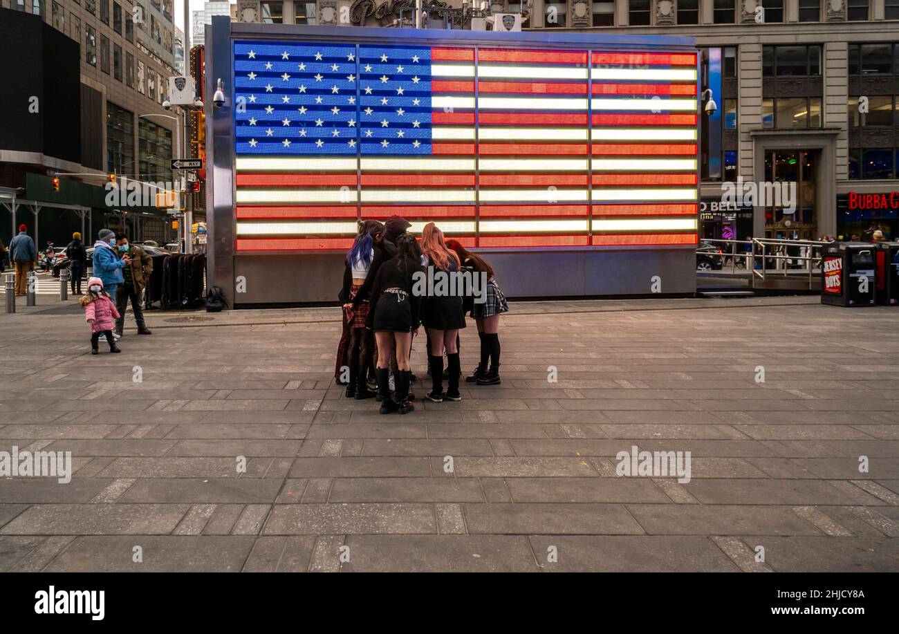 Outside the Armed Forces Recruiting Booth in Times Square in New York ...