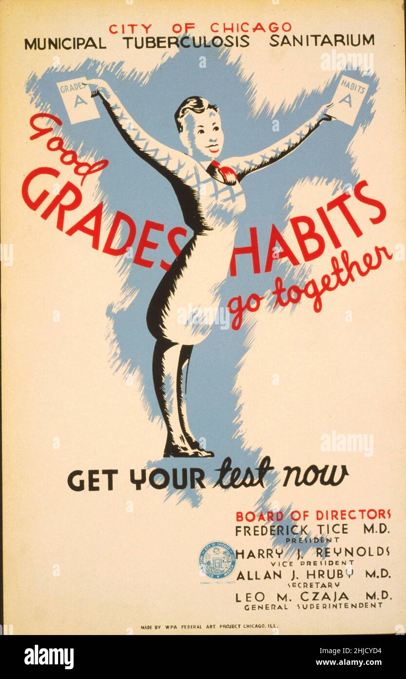 Tuberculosis poster created by the WPA, 1941-1943. Library of Congress. (Richard B. Levine) Stock Photo