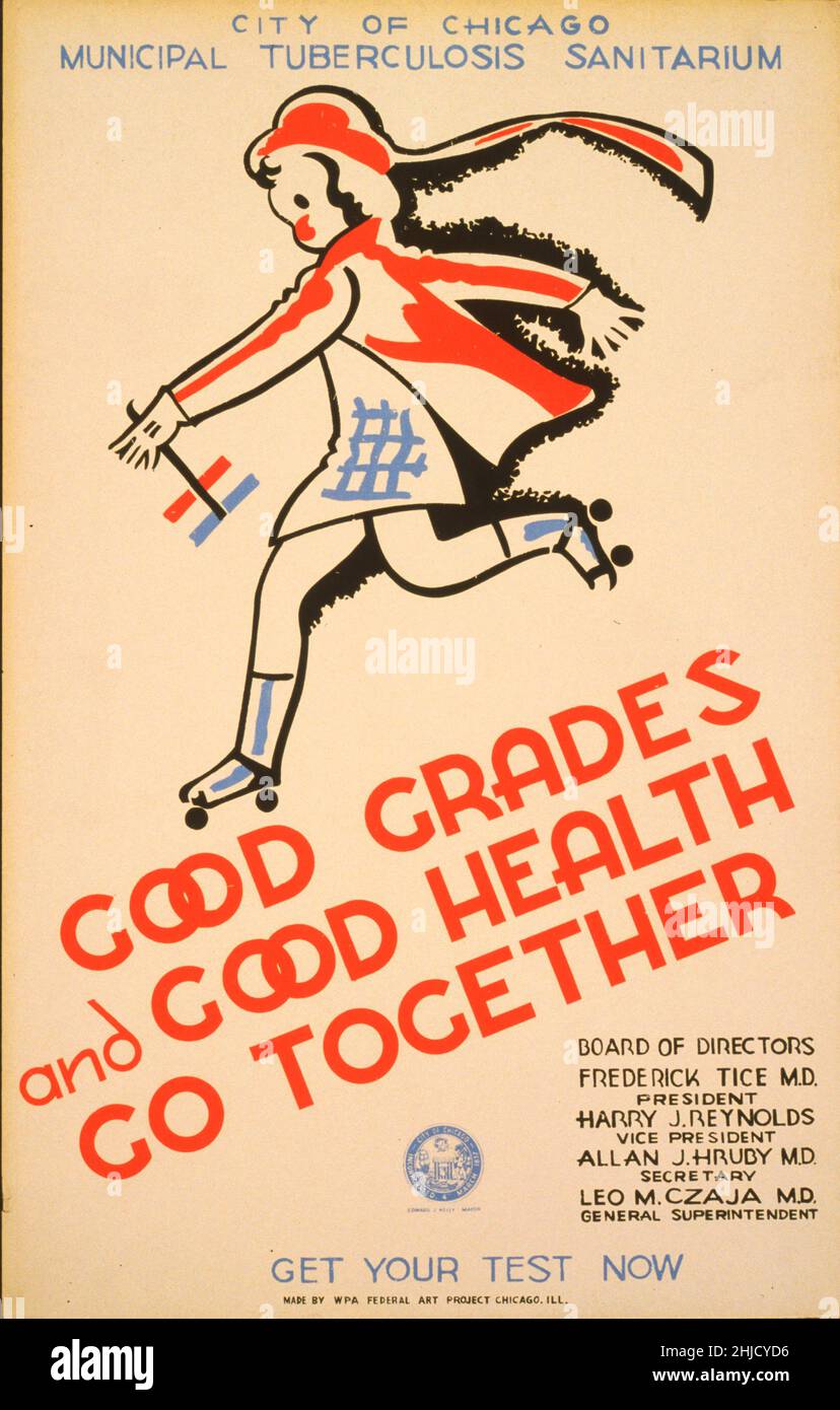 Tuberculosis poster created by the WPA, 1941-1943. Library of Congress. (Richard B. Levine) Stock Photo