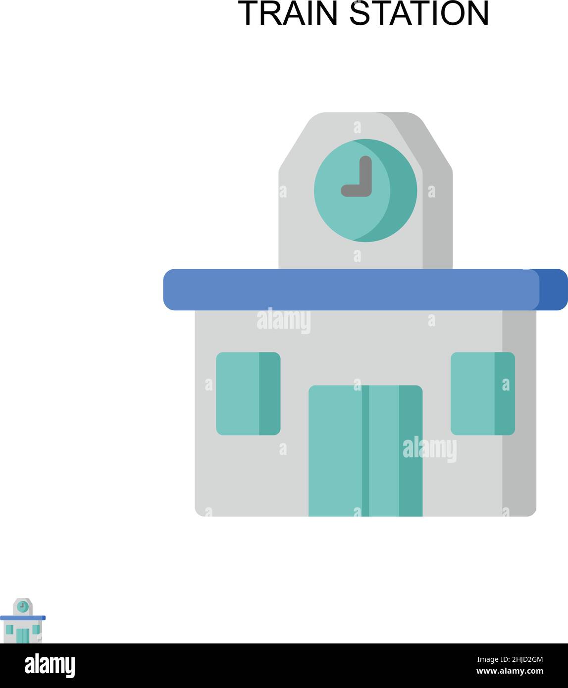 Train station Simple vector icon. Illustration symbol design template for web mobile UI element. Stock Vector