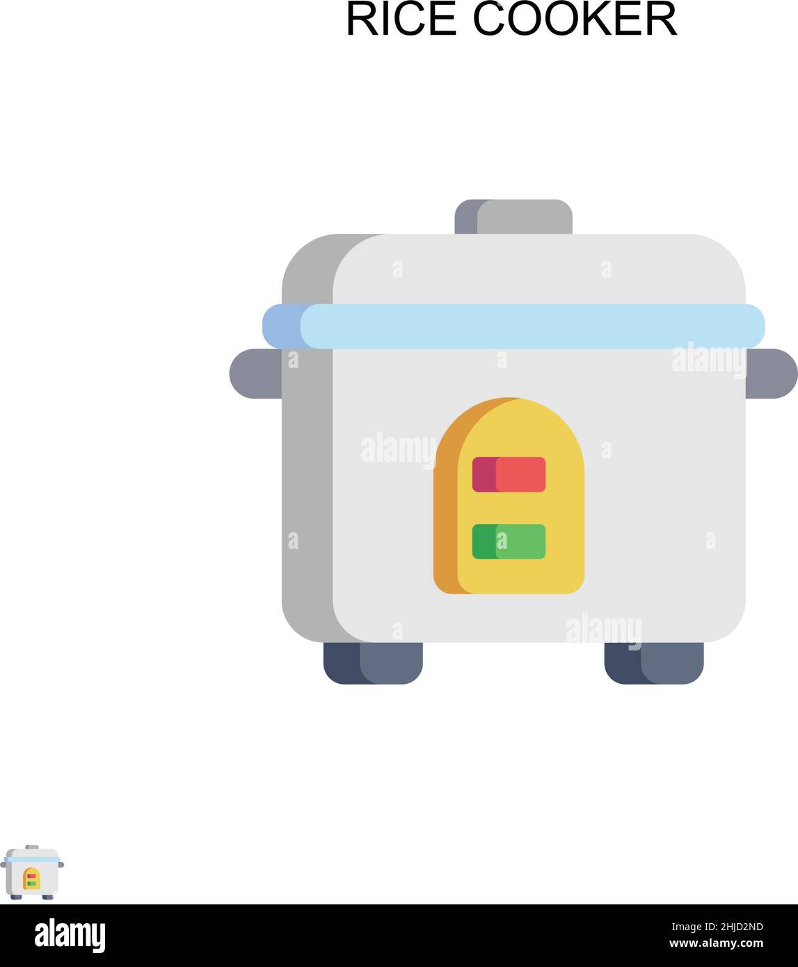Rice cooker Simple vector icon. Illustration symbol design template for web mobile UI element. Stock Vector