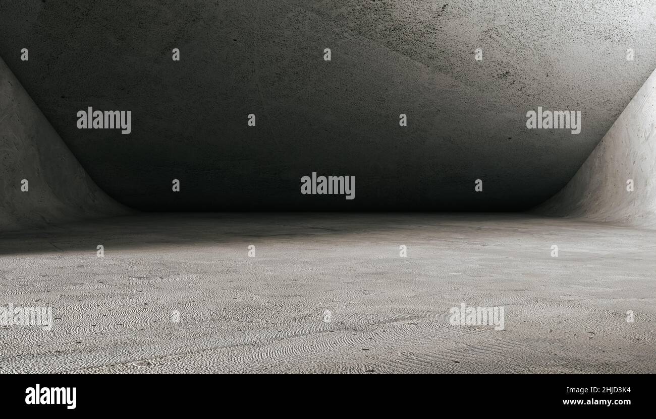 abstract concrete background horizontal format.3d render Stock Photo